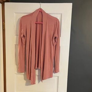 Women's Pink Open Front Cardigan Sweater